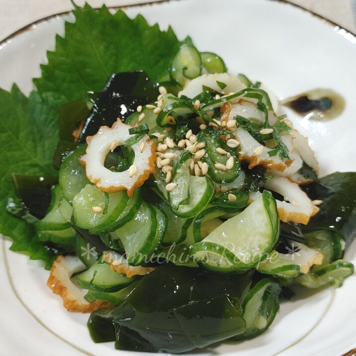 わかめ*きゅうりの和物〜黒酢わさび風味